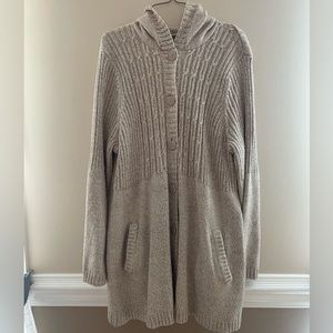Knit button up hooded cardigan size 2x